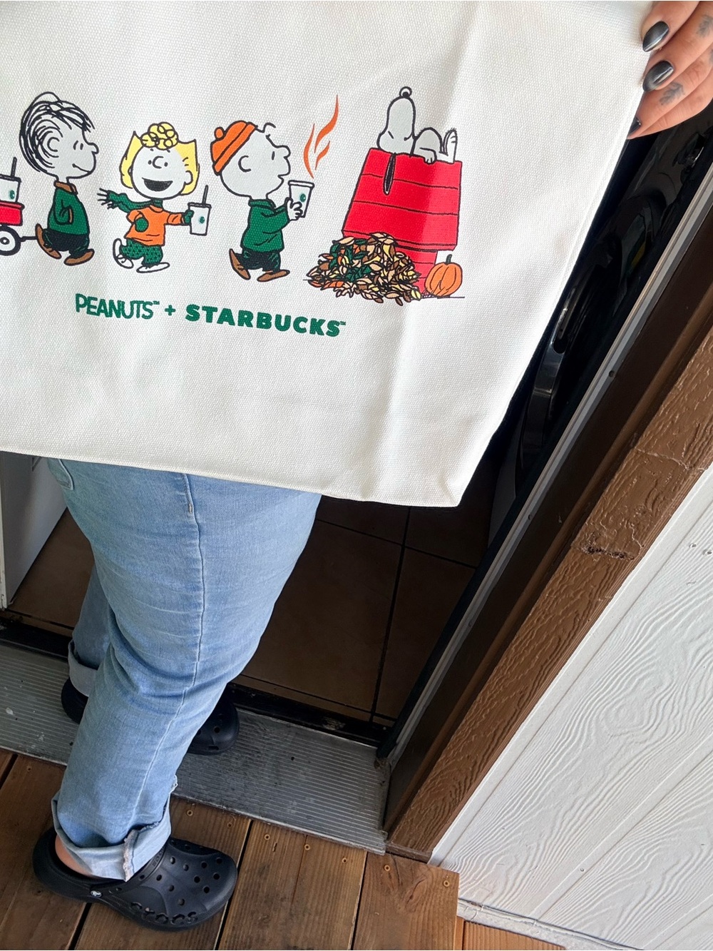 Peanuts x Starbucks White Canvas Tote Bag